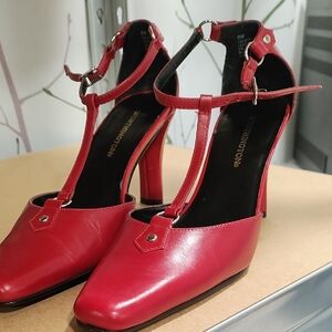 Worthington Red T-Strap Heels